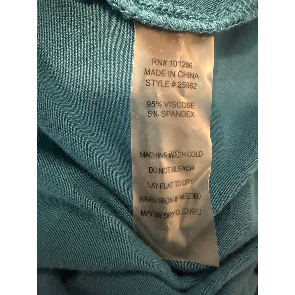 Soft Surroundings Timely Teal Blue Longline Scoop Neck Tunic Size Large - Picture 8 of 9